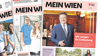 Collage aus mehreren Mein Wien-Zeitschriften