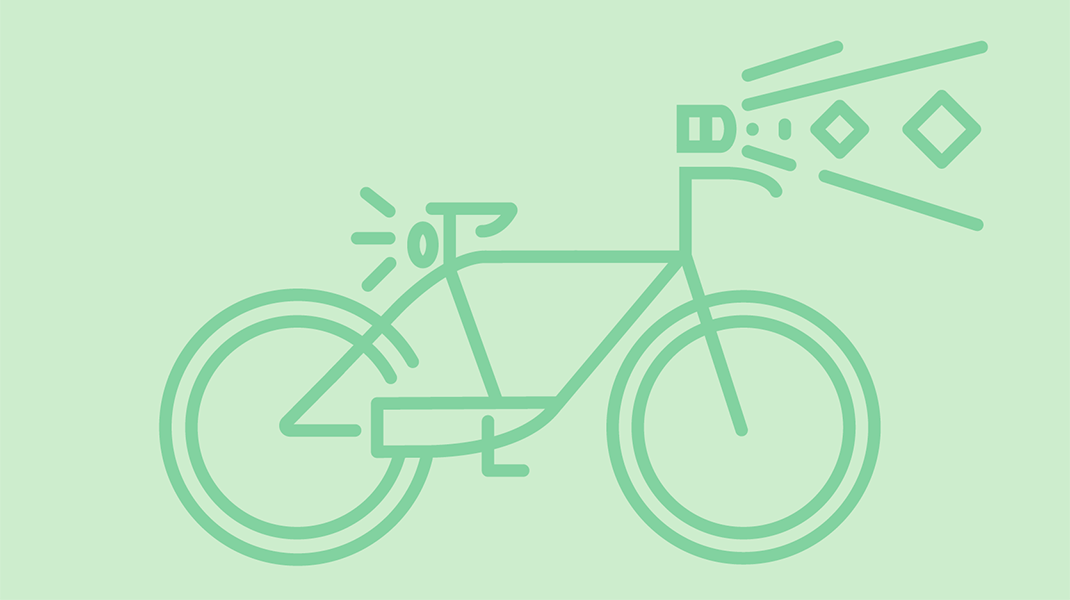ein Fahrrad im Linienillustrationsstil