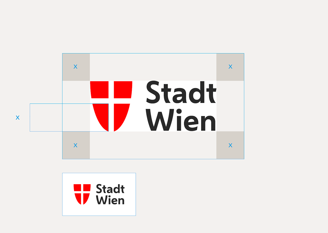 Freiraumregelung rund um das Logo der Stadt Wien