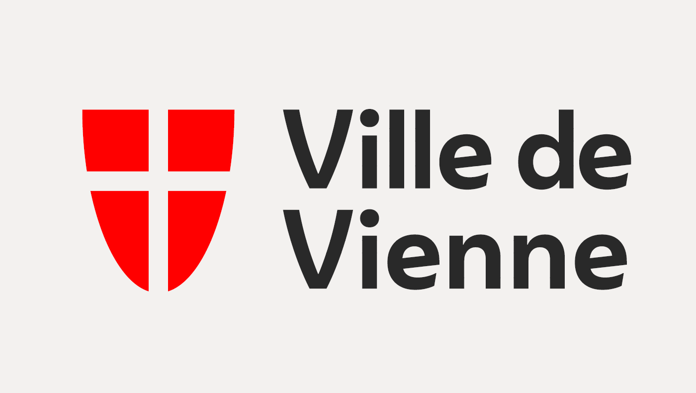 Logo der Stadt Wien auf Französische auf grauem Grund