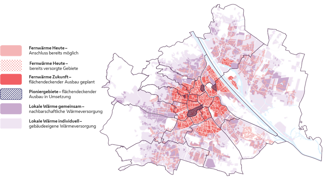 Wärmeplan mit Fernwärme-Anschlussmöglichkeiten bzw. Lokale Wärme

© Stadt Wien – Energieplanung