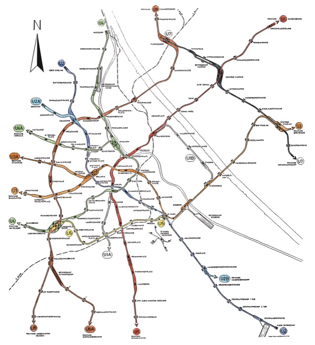Netzentwurf der U-Bahn von 1972