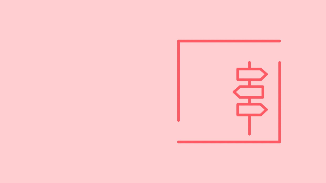 Kapitelbild: Schematische Darstellung eines in verschiedene Richtungen zeigenden Wegweisers auf Blatt Papier. Rot auf rosa Hintergrund.
(c) Wiener Programm für Frauengesundheit