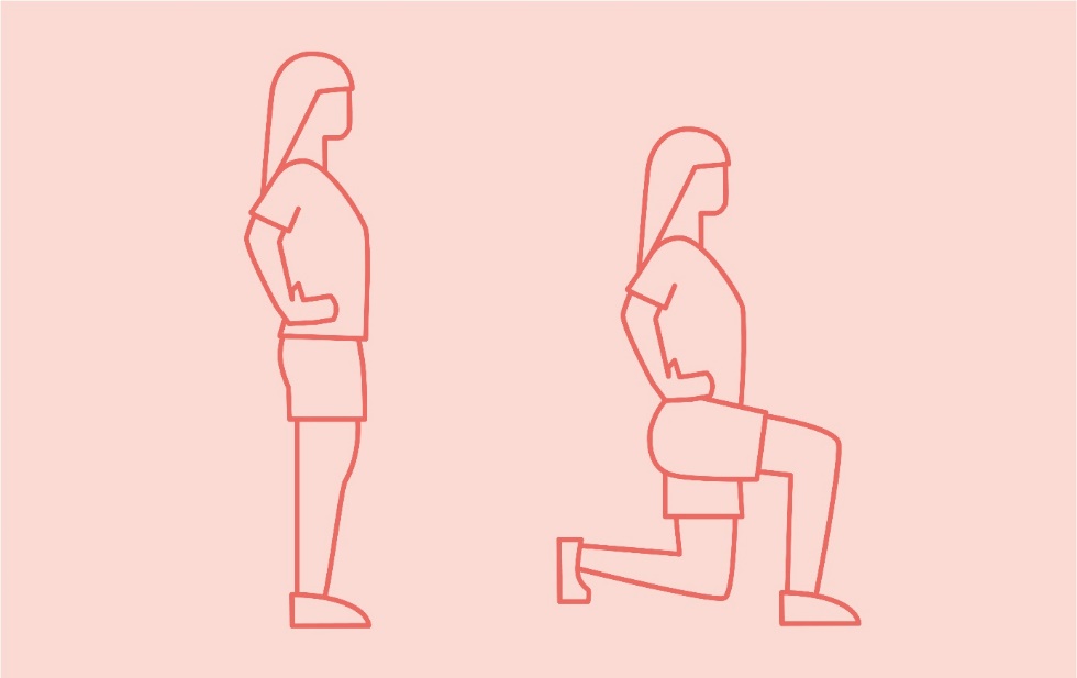 Illustration of a woman doing lunges