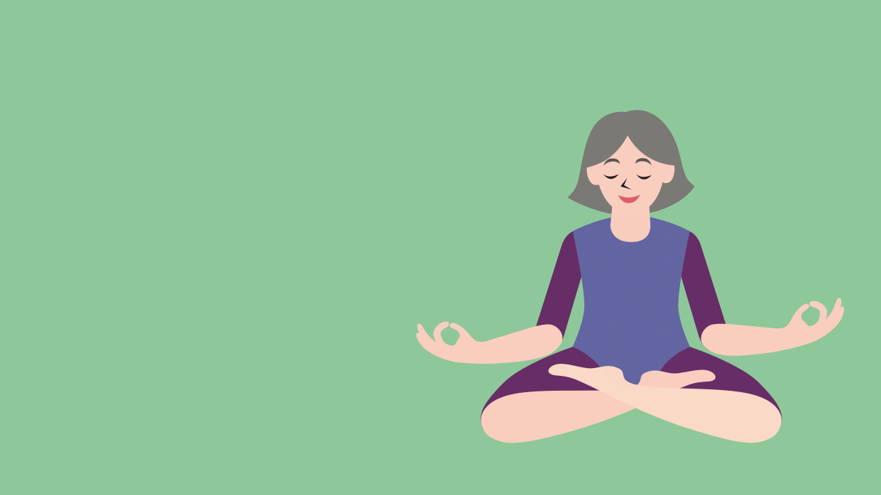 Kapitelbild: Frau im Schneidersitz mit geschlossenen Augen in Yoga Pose