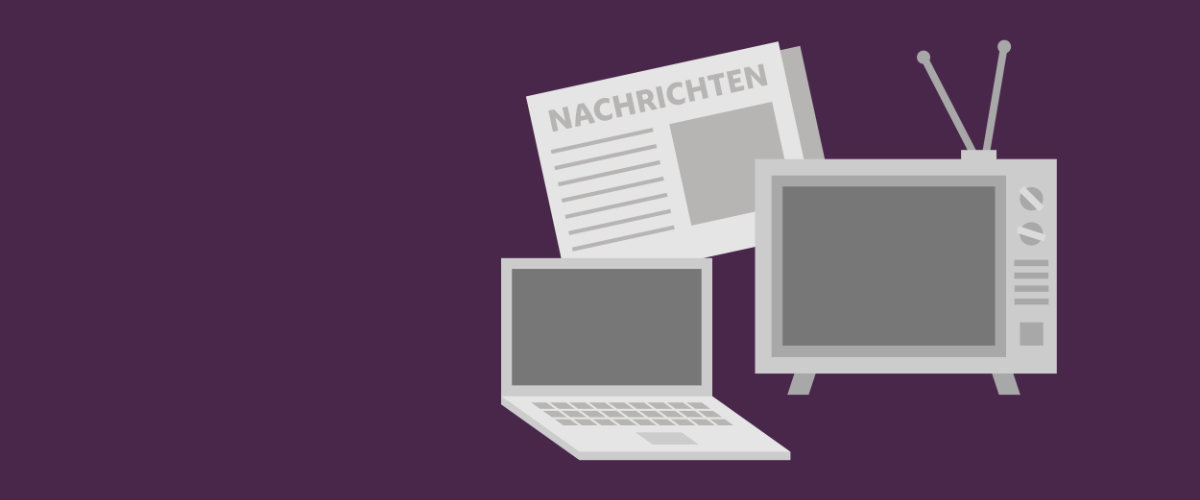 Illustration verschiedener Ausgabemedien: Labtop, Bildschirm, Printprodukt