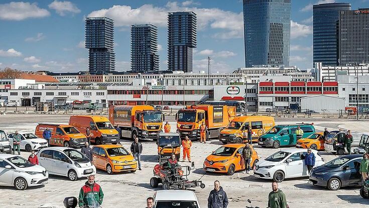 Abbildung: Die Fuhrparks der Dienststellen der Stadt Wien sind zunehmend von E-Fahrzeugen geprägt. © MA48, Houdek