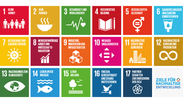 Darstellung der 17 Sustainable Development Goals