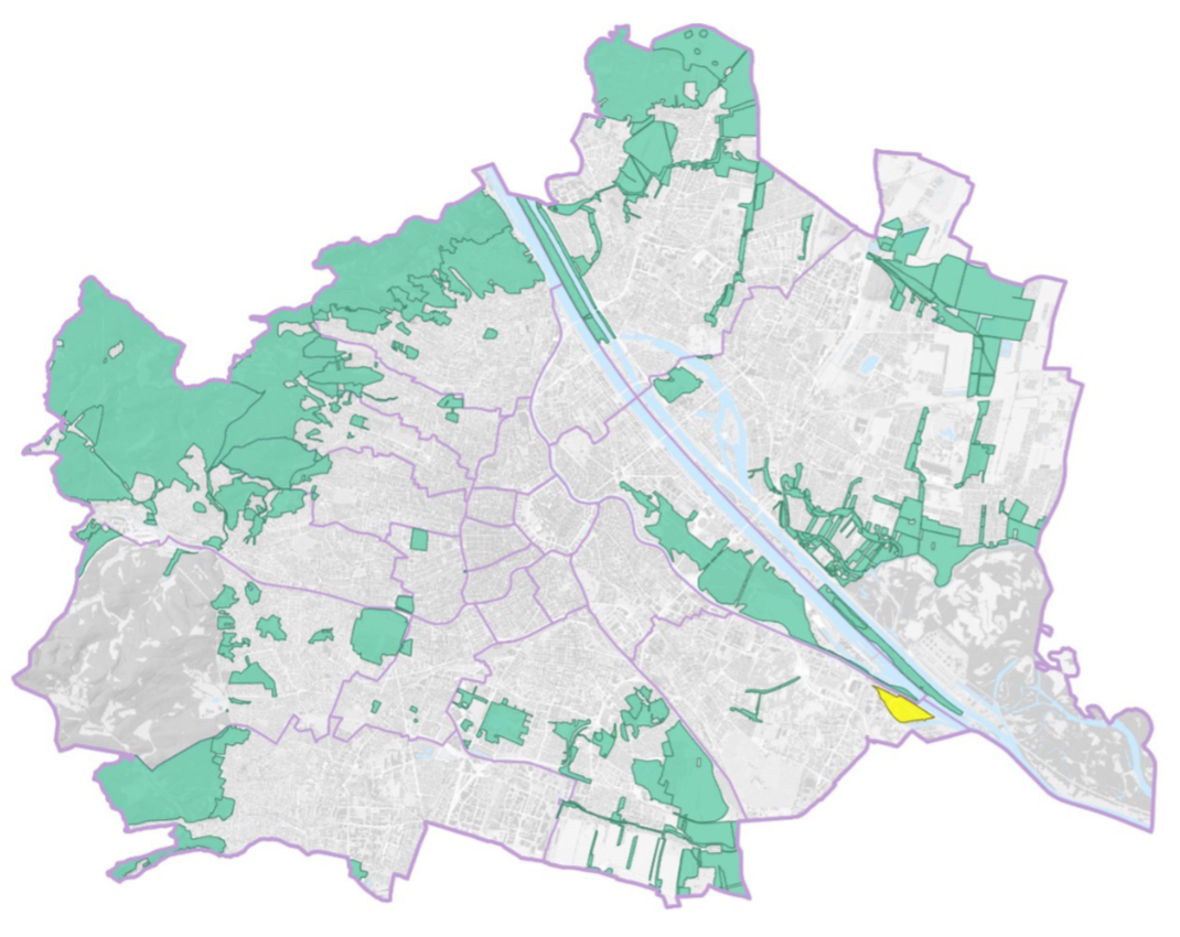 Wienkarte mit den Landschaftsschutzgebieten