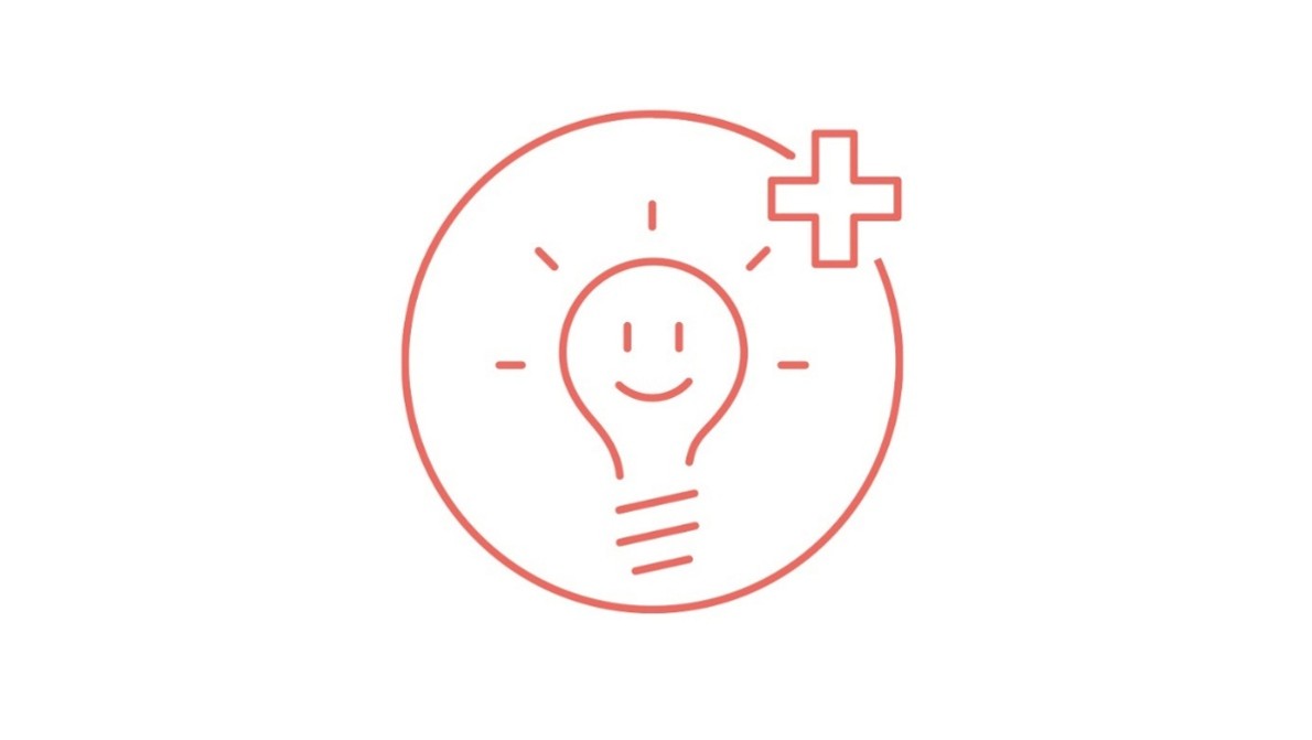 Kapitelbild: WieNeu+ pictogram: social neighbourhood, featuring a stylised face made from a light bulb inside a circle, with a plus sign in the top right-hand corner.
WieNeu+ social neighbourhood icon, Copyright: MA 25