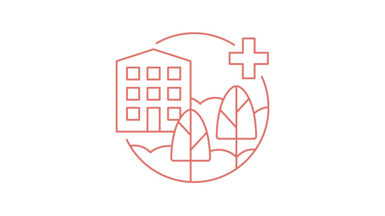 Kapitelbild: WieNeu+ Piktogramm Grätzlentwicklung  mit stilisiertem Haus, zwei Bäumen im Kreis mit Plus-Zeichen oben rechts.
WieNeu+ Icon Grätzlentwicklung, Copyright: MA 25