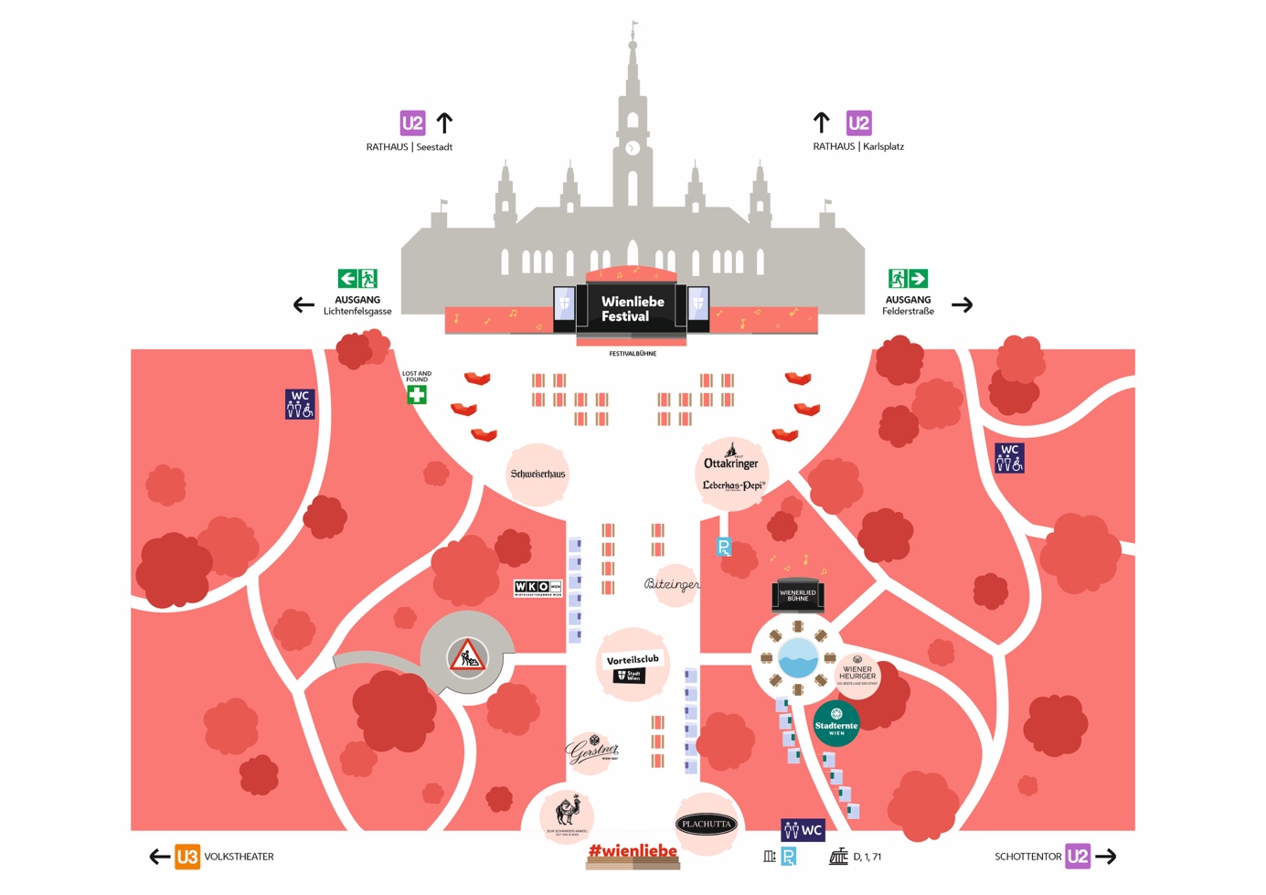 Plan des Wienliebefestivals am Rathausplatz