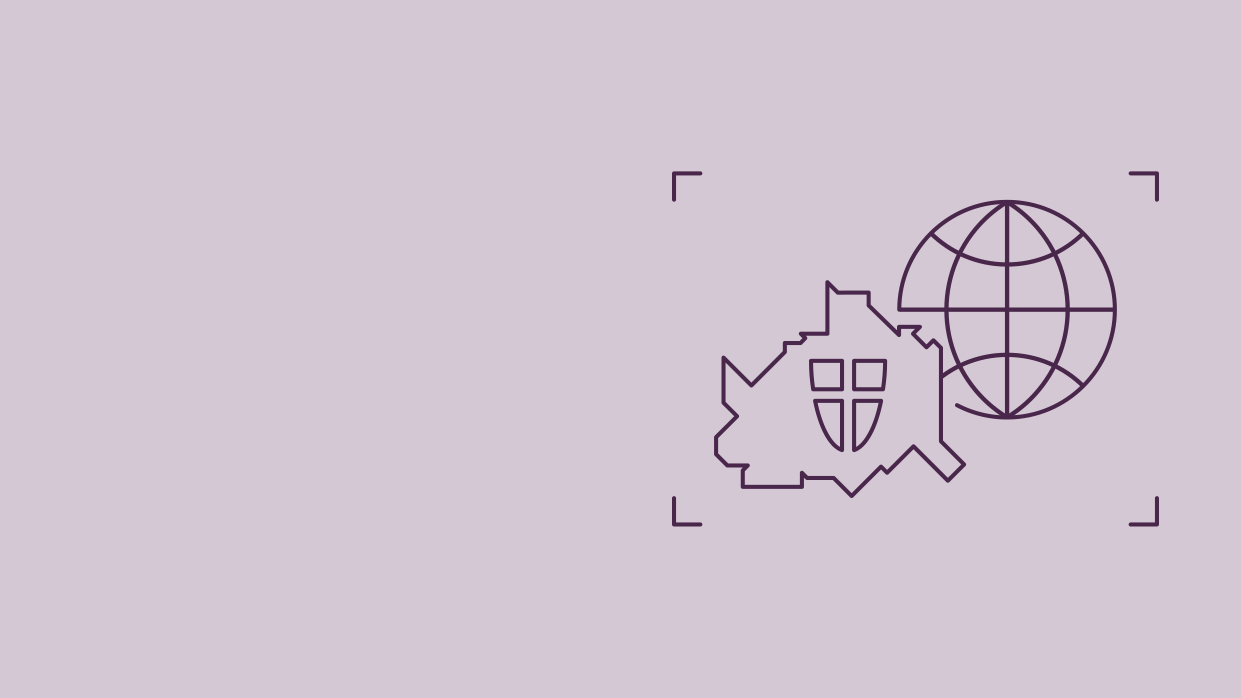 Kapitelbild: Grafik mit Umrissen der Stadt Wien und Weltkugel im Hintergrund
