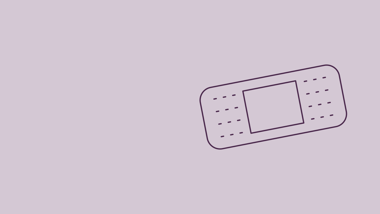 Kapitelbild: Grafik: Pflaster auf leicht violettem Hintergrund
