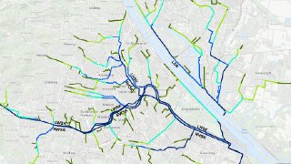 Karte des Abwasserwrmepotenzials in Wien