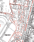 Ausschnitt aus dem Flchenwidmungs- und Bebauungsplan Heiligenstadt mit den roten Krzeln "Epk", "W", "g" und Bauklasse zwei