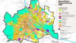 Wien-Karte: Gebiete mit Schutzbestimmungen 2010 farblich dargestellt