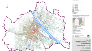 Wien-Karte: durchschnittliche Geschoanzahl 2010 farblich dargestellt
