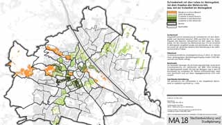 Wien-Karte: Entwicklung der Zufriedenheit im Wohngebiet von 2008 bis 2013 in 91 Bezirksteilen farblich dargestellt