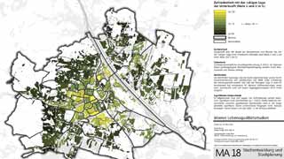 Wien-Karte: Zufriedenheit mit der ruhigen Lage der Unterkunft  in 91 Bezirksteilen farblich dargestellt