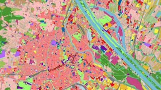 Wien-Plan-Ausschnitt mit realer Nutzung 2014