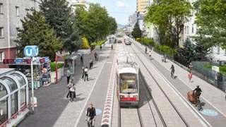 Visualisierung der künftigen Straßenbahn-Station