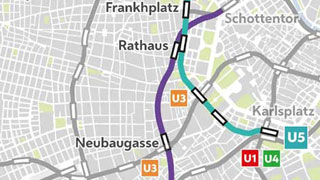 Karte mit eingezeichneten U-Bahn-Stationen