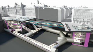 U2/U5 underground hub "Rathaus" (graphic rendering)