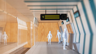 copyright: YF Architekten & Franz Architekten Station platform of U5 at Frankhplatz (model)