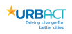 Logo mit Schrift "URBACT Driving change for better cities"
