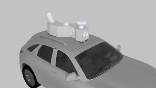 schematische Darstellung eines Autos mit auf Dach montiertem Mobile-Mapping-System