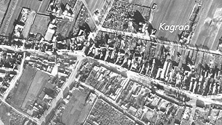 Alte Luftbildaufnahme im Bereich Kagran