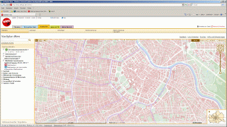 Stadtkartenausschnitt im Webbrowser