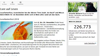 Screenshot einer Artikelseite mit einer Bewerbung in der dritten Spalte