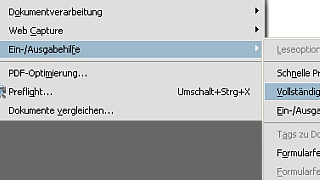 copyright: Stadt Wien Acrobat Professional 8.0 Ausgabehilfeprüfung über Menüleiste
