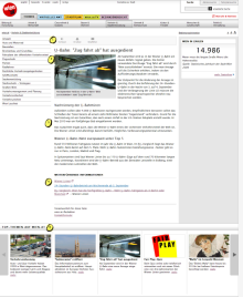 Screenshot einer Artikelseite mit nummerierten Anmerkungsbereichen