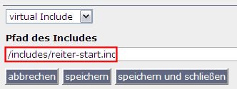 copyright: Stadt Wien Eingabemaske des Includes für die Reiter-Navigation und Angabe der CSS-Klasse