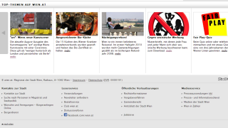 copyright: Stadt Wien Screenshot Fußbereich mit Karussell und Footer