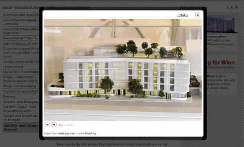 copyright: Stadt Wien Screenshot der Großansicht eines Bilds im einer Lightbox (Galerie-Modus)