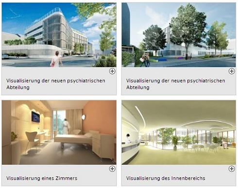 Screenshot einer Mini-Bildergalerie aus 4 Bildern mit Bildtext und Vergrerungsfunktion