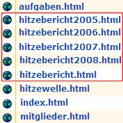 copyright: Stadt Wien CMS-Ordneransicht mit bis auf die Jahreszahl gleichlautenden Dateinamen