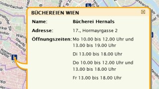copyright: Stadt Wien Screenshot Stadtplan mit geöffneter Sprechblase