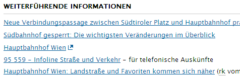 copyright: Stadt Wien Linkliste Weiterführende Informationen