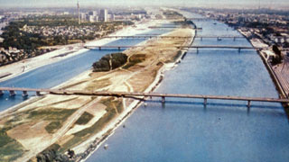 Luftaufnahme Donauinsel 1981