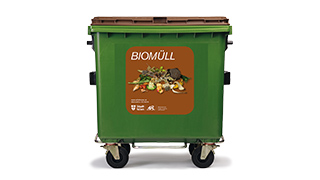 Behälter zur Sammlung von Biomüll mit einem Fassungsvermögen von 770 Litern