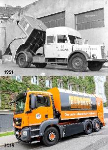 Mllsammelfahrzeug 1951 und 2019