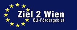 EU-Symbol, Text: Ziel 2 Wien EU-Fördergebiet