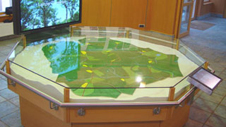 Das interaktive Geländemodell im Besucherzentrum