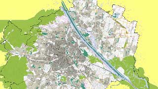 Karte Wiens mit öffentlich zugänglichen Grünflächen