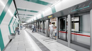 Visualisierung, Menschen betreten und verlassen eine U-Bahn